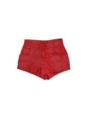 Prego Vintage Leather Shorts in Red